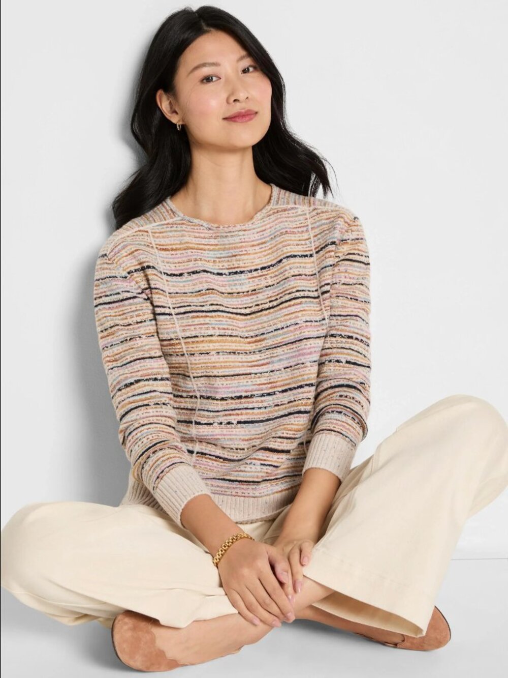 $168 NWT NIC+ZOE Mirage Seamed Sweater BIN FLASH
